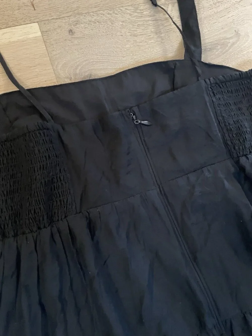 Abercrombie & Fitch Black Maxi Dress Summer Long Gown Smocked Tiered Classic, XL - Picture 5 of 8